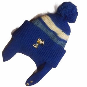 Vintage Blue 1965 Snoopy Toboggan with Chin Snap